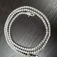 thumbnail image 1 of Men's 12.20 Ct Round Cut Moissanite Tennis Necklace With 14K White Gold Plated, 1 of 2