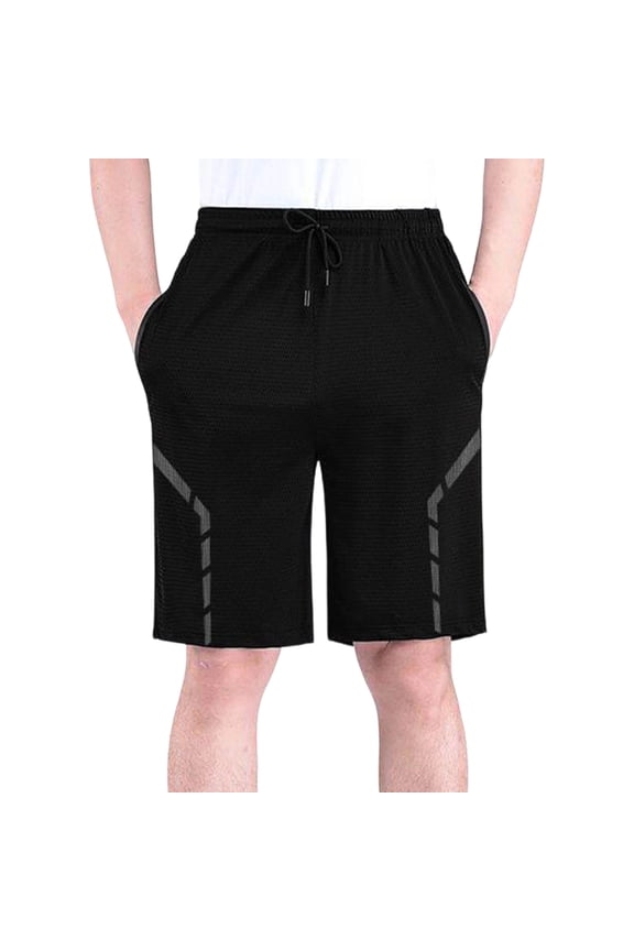 Men's 12" Athletic Shorts Long Basketball Workout Ice Silk Mesh Shorts Below Knee Relaxed Fit with Pockets Big and Tall Size M-5XL Blue