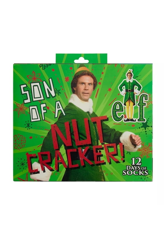 Men's 12 Days of Socks - Elf Crew Socks - Son of A Nut Cracker! 6-12