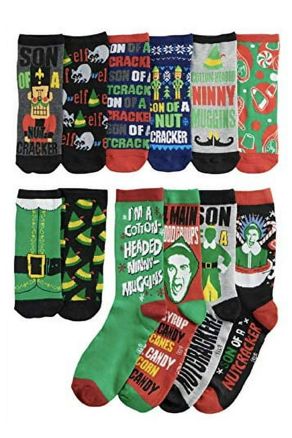 Men's 12 Days of Socks - Elf Movie