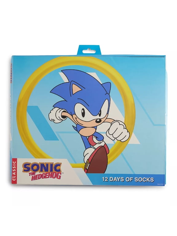 Men's Character 12 Days of Socks - Sonic The Hedgehog, 6-12