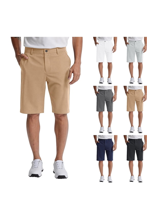 Men's 12" Golf Shorts Quick Dry Casual Shorts Dress Shorts Flat Front Stretch Lightweight for Work Business,M,#03 Khaki