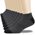 thumbnail image 1 of Men's 12-Pack Cotton Blend Crew Socks Color Block Breathable Seamless Toe, Moisture Wicking Casual Athletic Hosiery Multipack for Spring Summer Daily Wear, 1 of 4