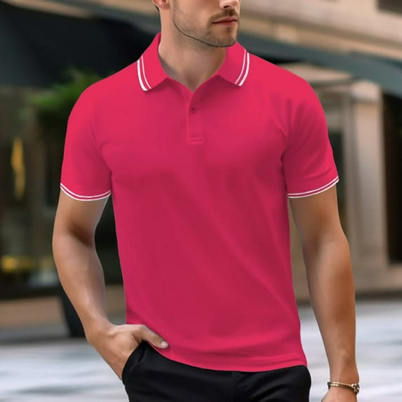 Men's 14-Color Solid Tipped Polo