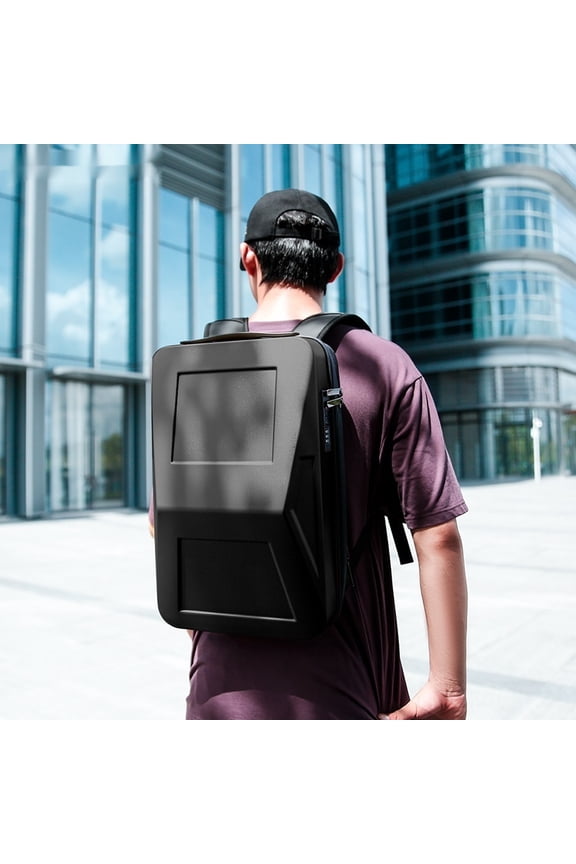 Men's 14-inch Computer Bag With Scalable Hard Shell Business Backpack,Black