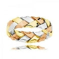 thumbnail image 1 of Men's 14K Tri Color Gold Hand-Woven Pattern Wedding Band, 1 of 1
