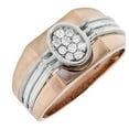 thumbnail image 1 of Men's 14K Two-Tone Gold Oval Shaped Strip Shank Diamond Pinky Ring (0.25ct.), 1 of 5