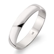 14K White Gold Comfort Fit Wedding Band, High-Polish, for Men or Women, Size10