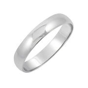 OXFORD IVY Men's 14K White Gold 4mm Traditional Fit Plain Wedding Band (Available Ring Sizes 7-12 1/2) Size 7