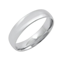 10k White Gold 7mm Standard Weight Flat Comfort Fit Wedding Band Size 5 ...