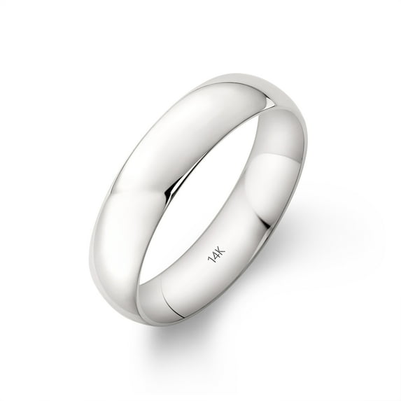 Oxford Ivy Oxford Ivy Men's 14K White Gold 5mm Comfort Fit Plain Wedding Band (Available Ring Sizes 8-14) Size 11.5