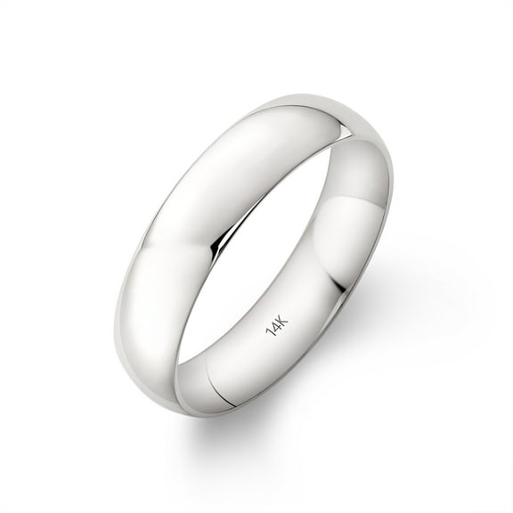 Oxford Ivy Oxford Ivy Men's 14K White Gold 5mm Comfort Fit Plain Wedding Band (Available Ring Sizes 8-14) Size 8