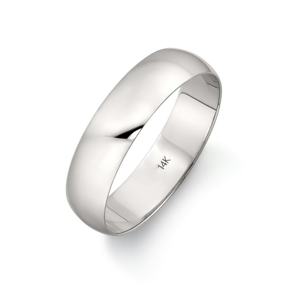 Men's 14K White Gold 5mm Traditional Classic Plain Wedding Band Ring  Size 11.5