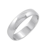 OXFORD IVY Men's 14K White Gold 5mm Traditional Classic Plain Wedding Band Ring Size 11.5