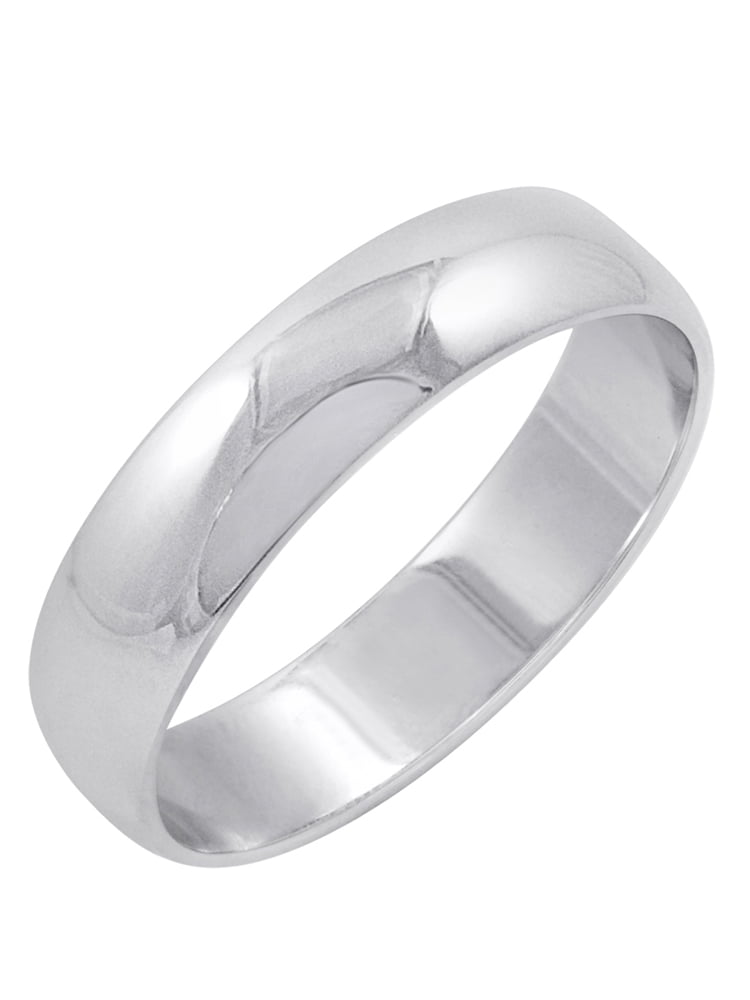 Men s 14K White Gold 5mm Traditional Classic Plain Wedding Band