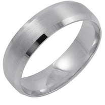Men's 14K White Gold 6MM Comfort Beveled Edge Wedding Band (Available Ring Sizes 8-12 1/2) Size 8