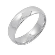 OXFORD IVY Men's 14K White Gold 6mm Comfort Fit Plain Wedding Band (Available Ring Sizes 8-12 1/2) Size 12