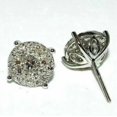 thumbnail image 1 of Men's 14K White Gold Plated 2Ct Round Lab Created Diamond Cluster Stud Earrings, 1 of 2