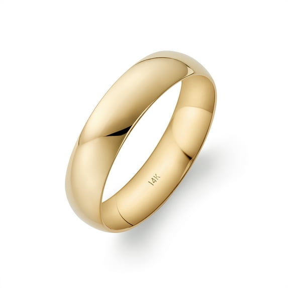 Oxford Ivy Oxford Ivy Men's 14K Yellow Gold 5mm Comfort Fit Plain Wedding Band (Available Ring Sizes 8-14) Size 8