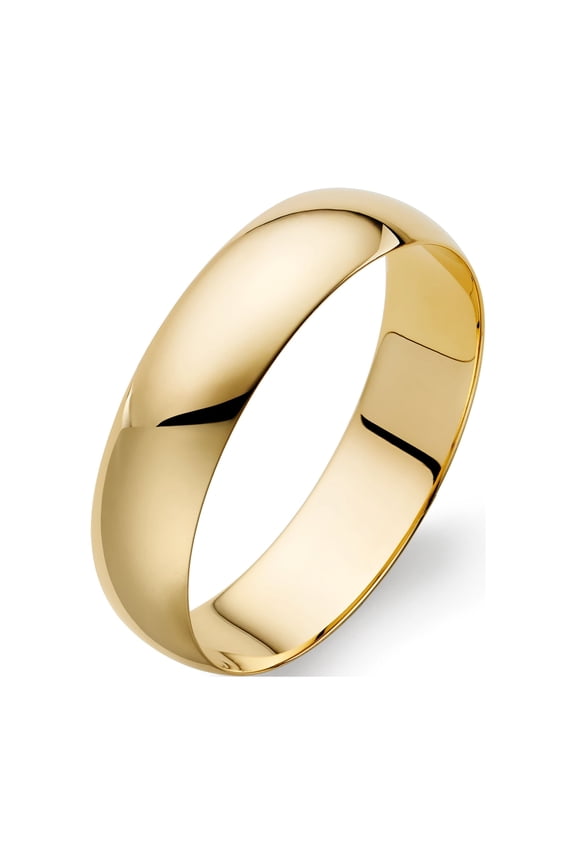 Men's 14K Yellow Gold 5mm Traditional Classic Plain Wedding Band Ring Size 10