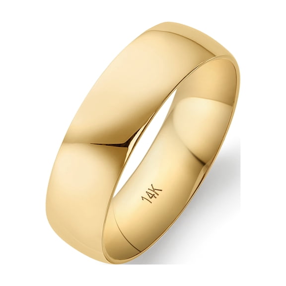 Oxford Ivy Men's 14K Yellow Gold Comfort Fit Plain Wedding Band Ring, Size 12, Yellow Gold