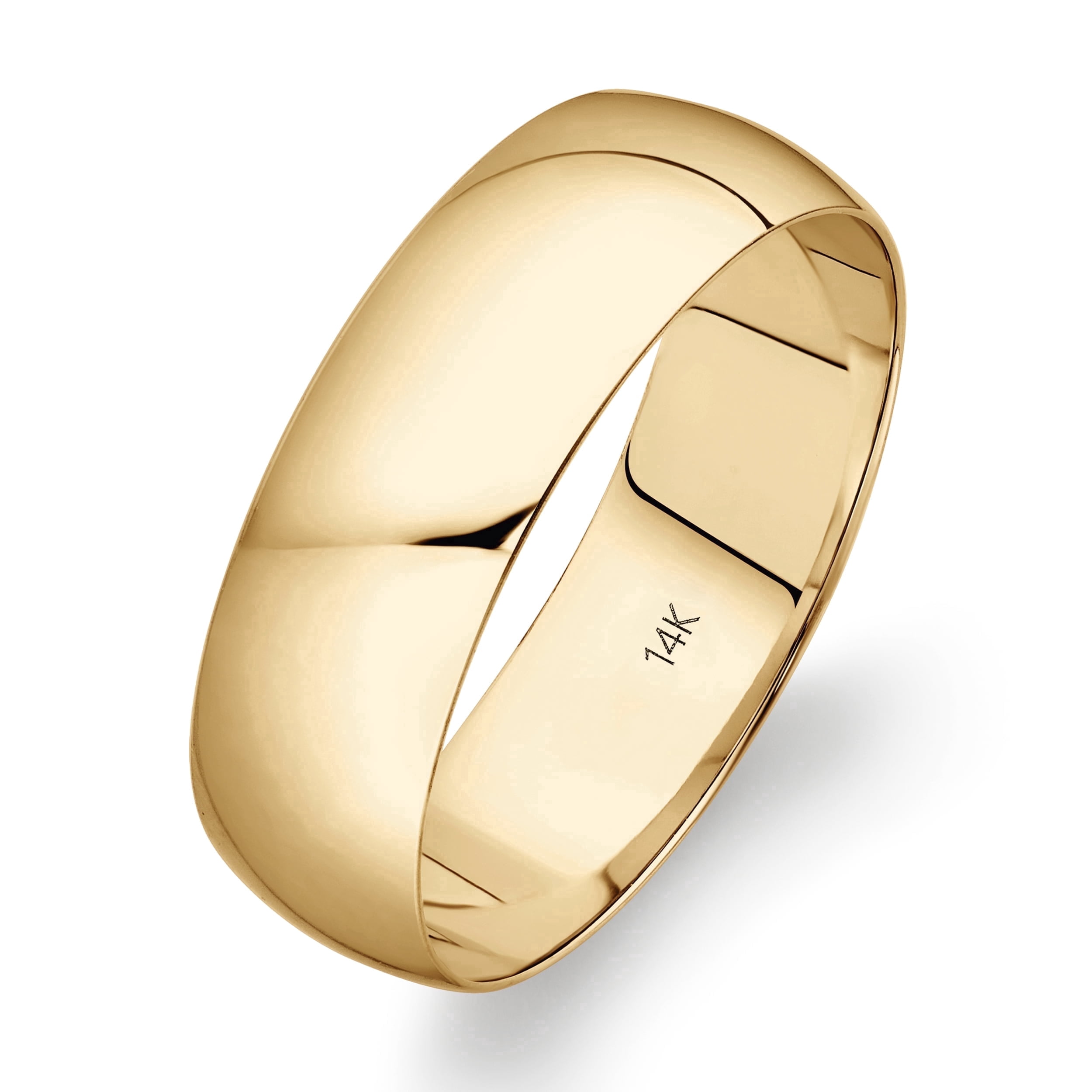 Men's 14K Yellow Gold 6mm Traditional Plain Wedding Band Size 14