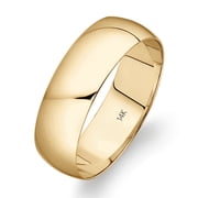Men's 14K Yellow Gold 6mm Traditional Plain Wedding Band Size 9