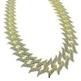 thumbnail image 1 of Men's 14k Gold Plated Spike Chain Iced Spiked Hip Hop Necklace 30" Inch x 25 MM Thick, 1 of 11