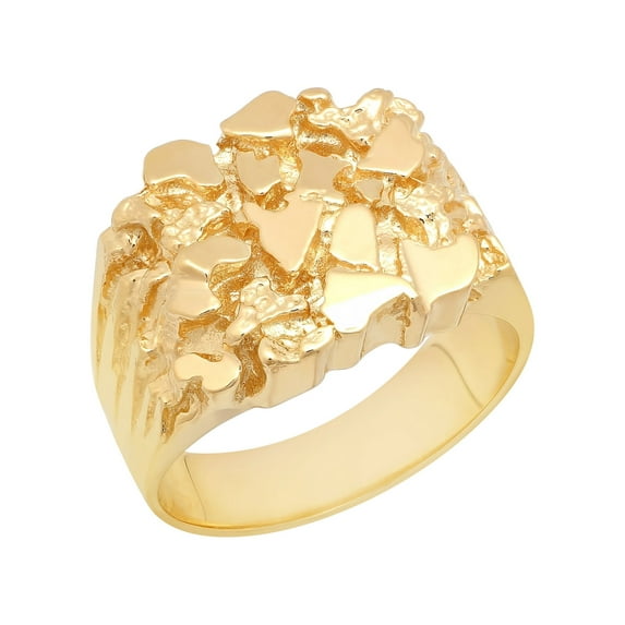 Men's 14k Gold-Plated Sterling Silver Nugget Ring