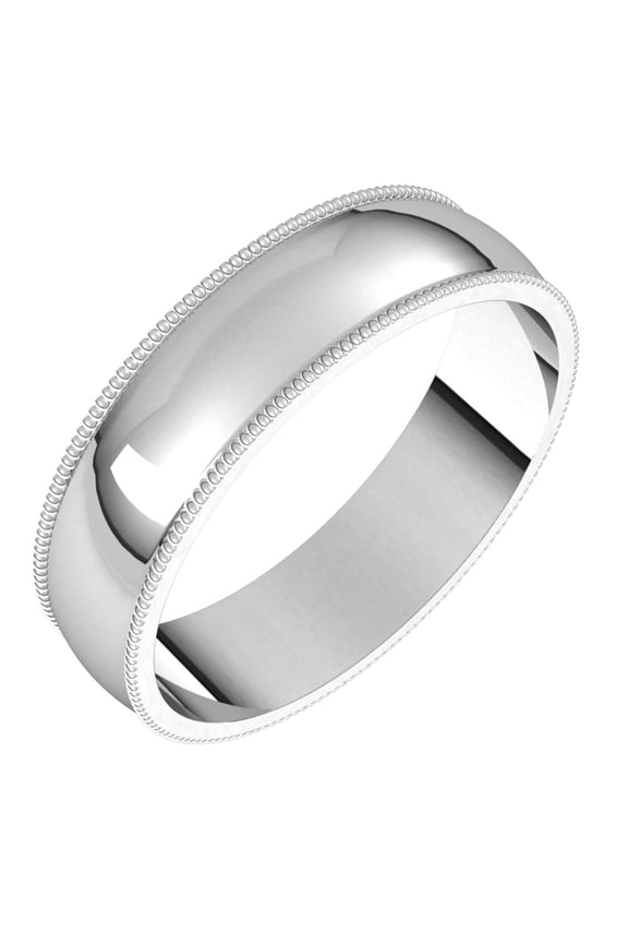 Men's 14k White Gold 5mm Lightweight Milgrain Classic Bridal Wedding Engagement Anniversary Band Ring Fine Jewelry For Men Gifts For Him, Size 17