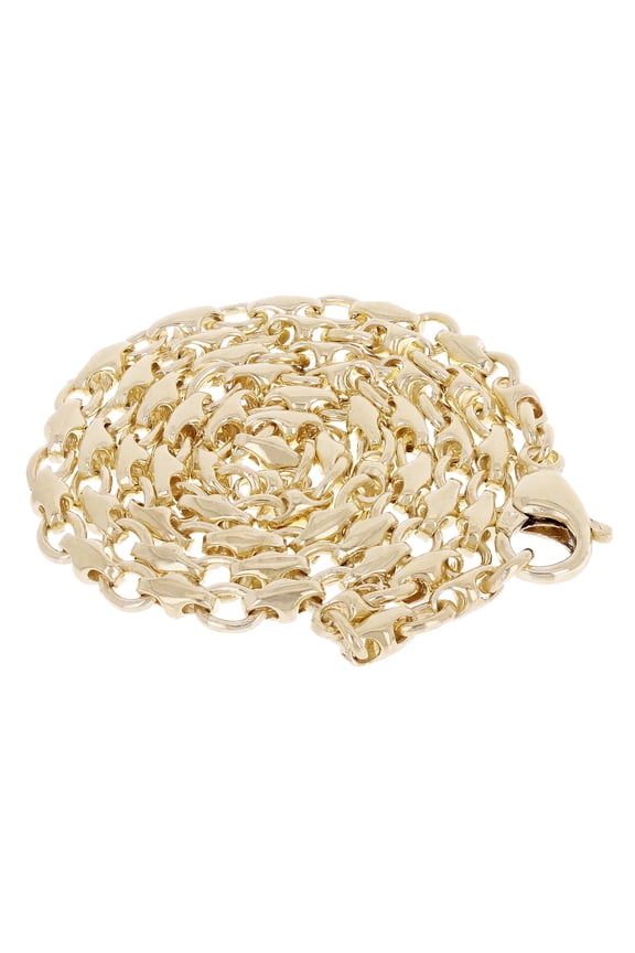 Men's 14k Yellow Gold Handmade Fashion Link Necklace 24" 4mm 31grams