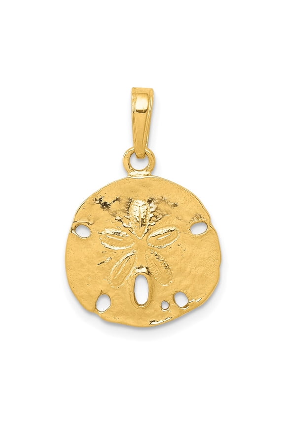 Men's 14k Yellow Gold Sand Dollar Pendant Fine Jewelry For Men Gifts For Him