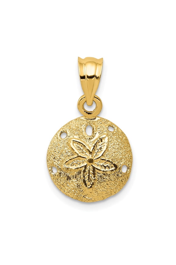 Men's 14k Yellow Gold Solid Sand Dollar Pendant Fine Jewelry For Men Gifts For Him