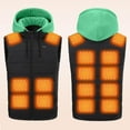 thumbnail image 1 of Men's 15-Zone Heated Vest Dual Control Detachable Hood, Lightweight Jacket USB Charging for Outdoor Work Hiking (Battery Not Included), 1 of 5