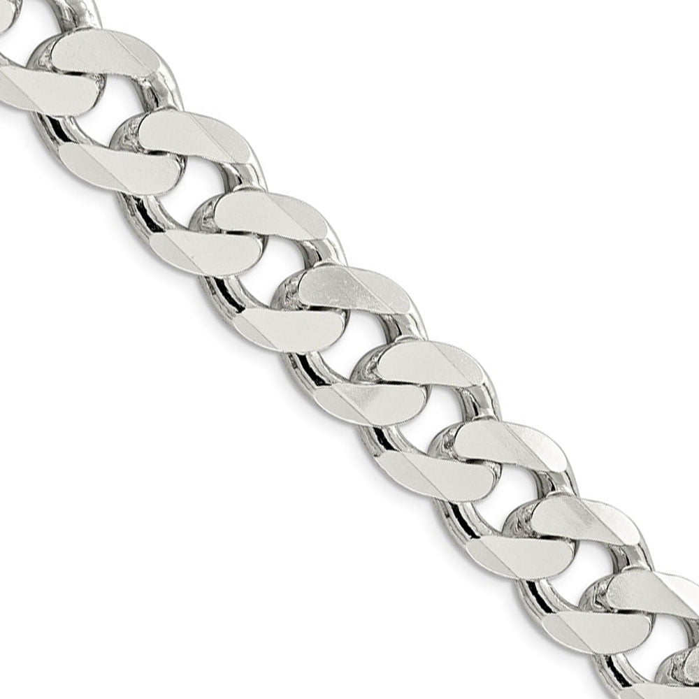 Flat Curb Chain Solid 925 Sterling Silver Mens Necklaces Italian Style  HEAVY NEW