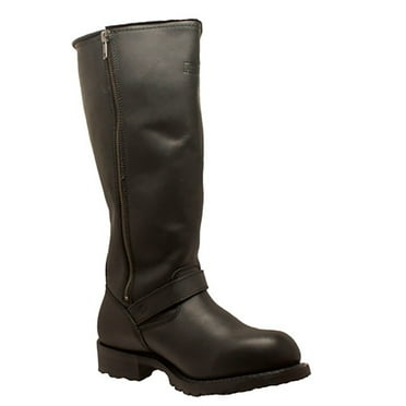 Men's 16" Engineer Zipper Biker Boot Black
