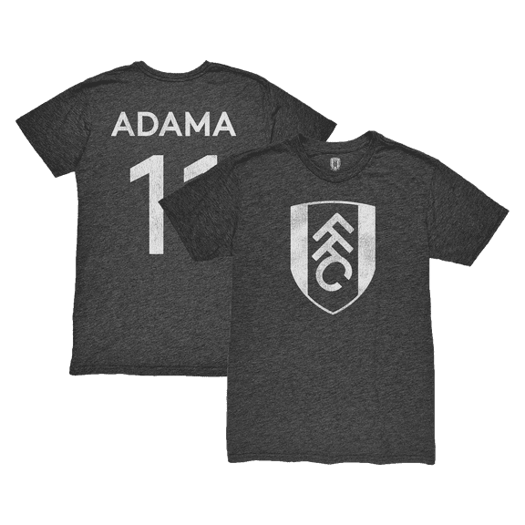 Men's 1863FC Adama Traore Heather Black Fulham Player Name & Number Twisted Tri-Blend T-Shirt
