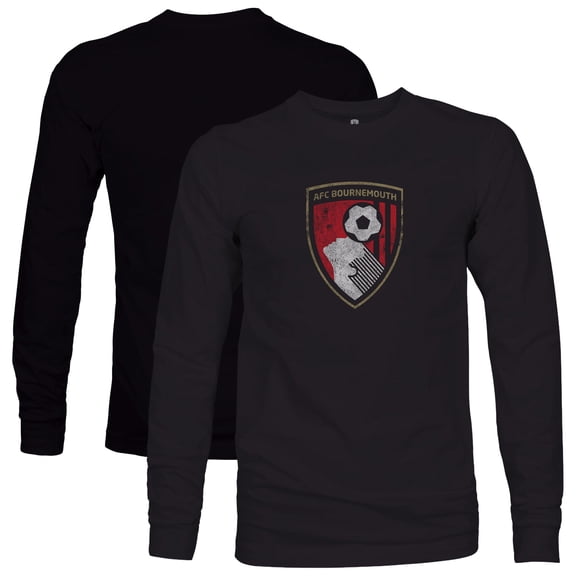 Men's 1863FC Black AFC Bournemouth Color Badge Long Sleeve T-Shirt
