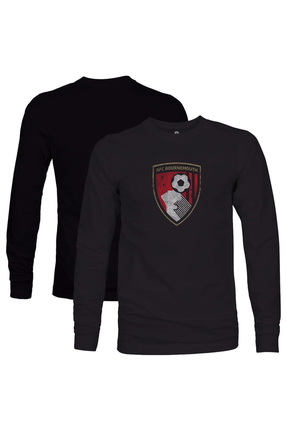 Men's 1863FC Black AFC Bournemouth Color Badge Long Sleeve T-Shirt