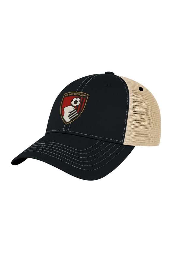 Men's 1863FC Black AFC Bournemouth Color Badge Vintage Adjustable Trucker Hat