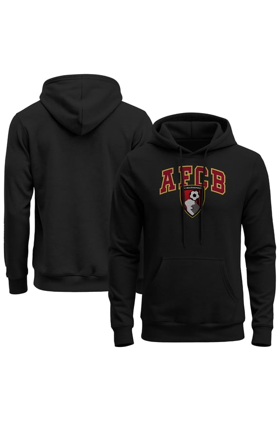 Men's 1863FC Black AFC Bournemouth Wordmark Fleece Hoodie