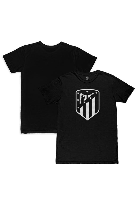 Men's 1863FC  Black Atletico de Madrid Mono Crest Slub T-Shirt
