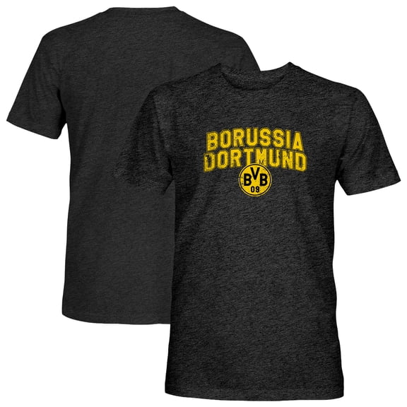 Men's 1863FC  Black Borussia Dortmund Athletic Wordmark Vintage Tri-Blend T-Shirt