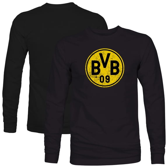 Men's 1863FC  Black Borussia Dortmund Color Badge Long Sleeve T-Shirt