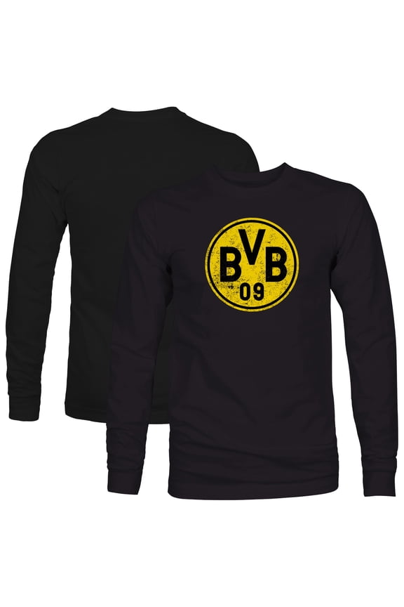 Men's 1863FC Black Borussia Dortmund Color Badge Long Sleeve T-Shirt