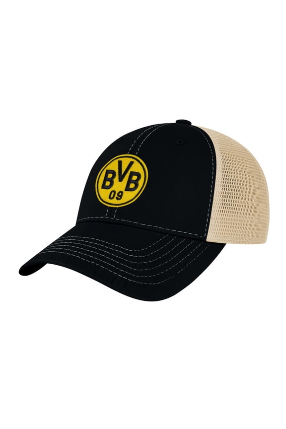Men's 1863FC Black Borussia Dortmund Color Badge Offroad Adjustable Trucker Hat