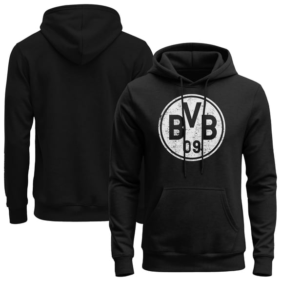 Men's 1863FC  Black Borussia Dortmund Mono Badge Fleece Hoodie