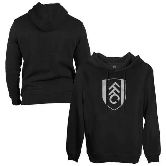 Men's 1863FC Black Fulham Monochrome Badge Fleece Pullover Hoodie