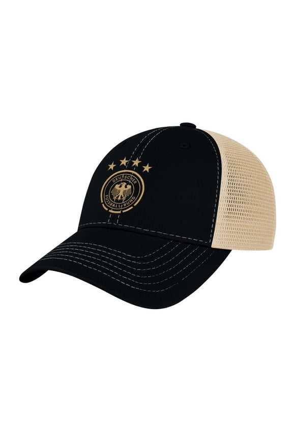 Men's 1863FC  Black Germany National Team Color Badge Offroad Adjustable Trucker Hat