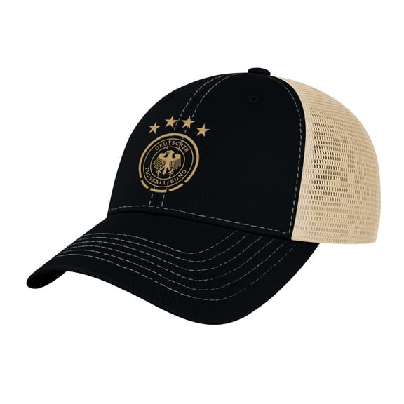 Men's 1863FC Black Germany National Team Color Badge Offroad Adjustable Trucker Hat
